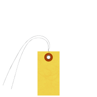 Tyvek Yellow Shipping Tag With Wire And Metal Eyelet
