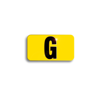 Character Black on Yellow "G" For Vertical Mounting Holder