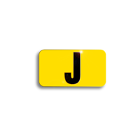 Character Black on Yellow "J" For Vertical Mounting Holder
