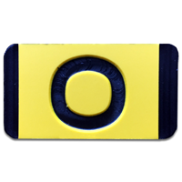 Vertical Mounting  Character Black on Yellow "0/O"