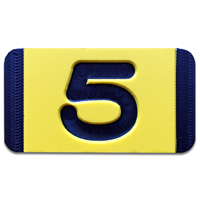 Vertical Mounting  Character Black on Yellow "5"