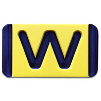 Vertical Mounting  Character Black on Yellow "W"