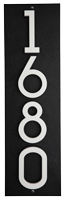 Floating Stand Off 4 Number Vertical Sign Plaque With Modern Font
