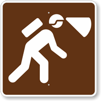 Spelunking or Caves MUTCD Campground Guide Sign