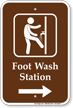 Foot Wash Station Direction Right Sign