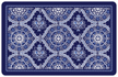 Deep Blue Floral Mat